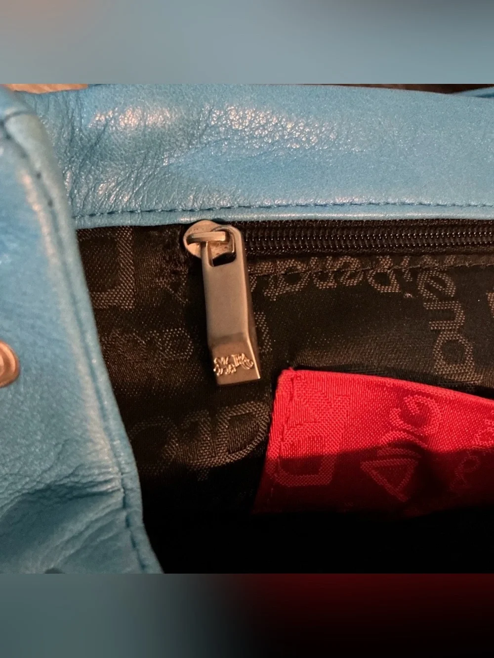Renato Angi Turquoise Leather Rhinestone Bow Crossbody Shoulder Bag Clutch Vint